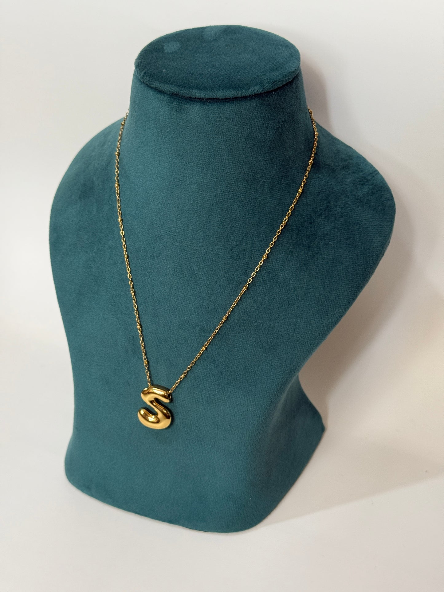 The Aurelia Puffed S Initial Necklace