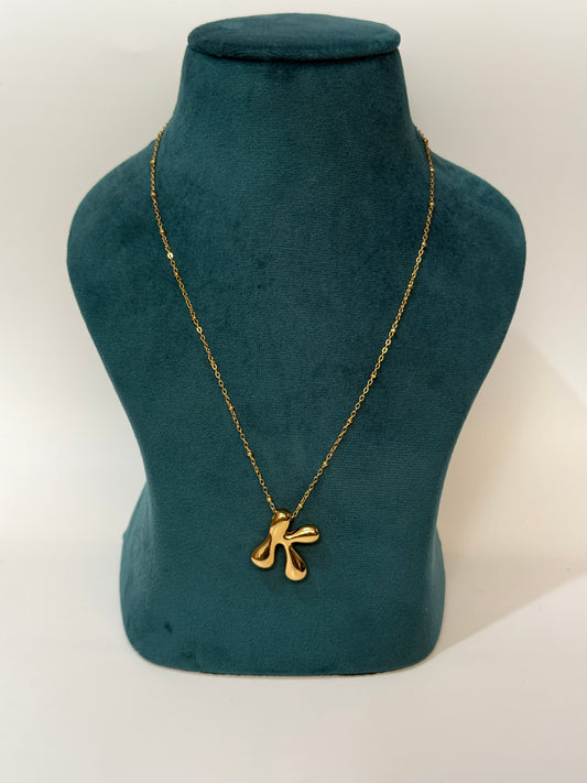 The Molten Script K Initial Necklace