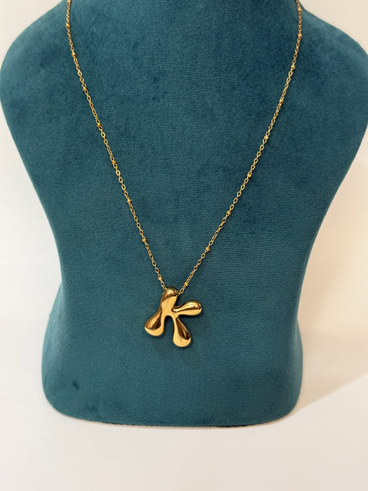 The Molten Script K Initial Necklace