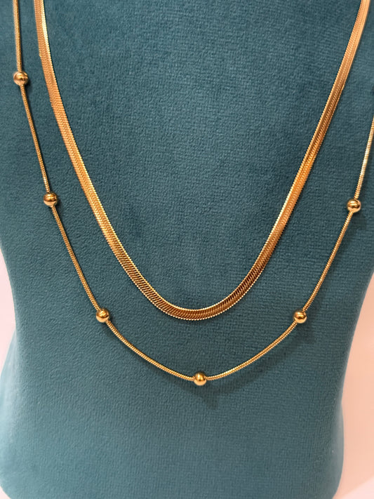 The Sienna Herringbone Layered Necklace
