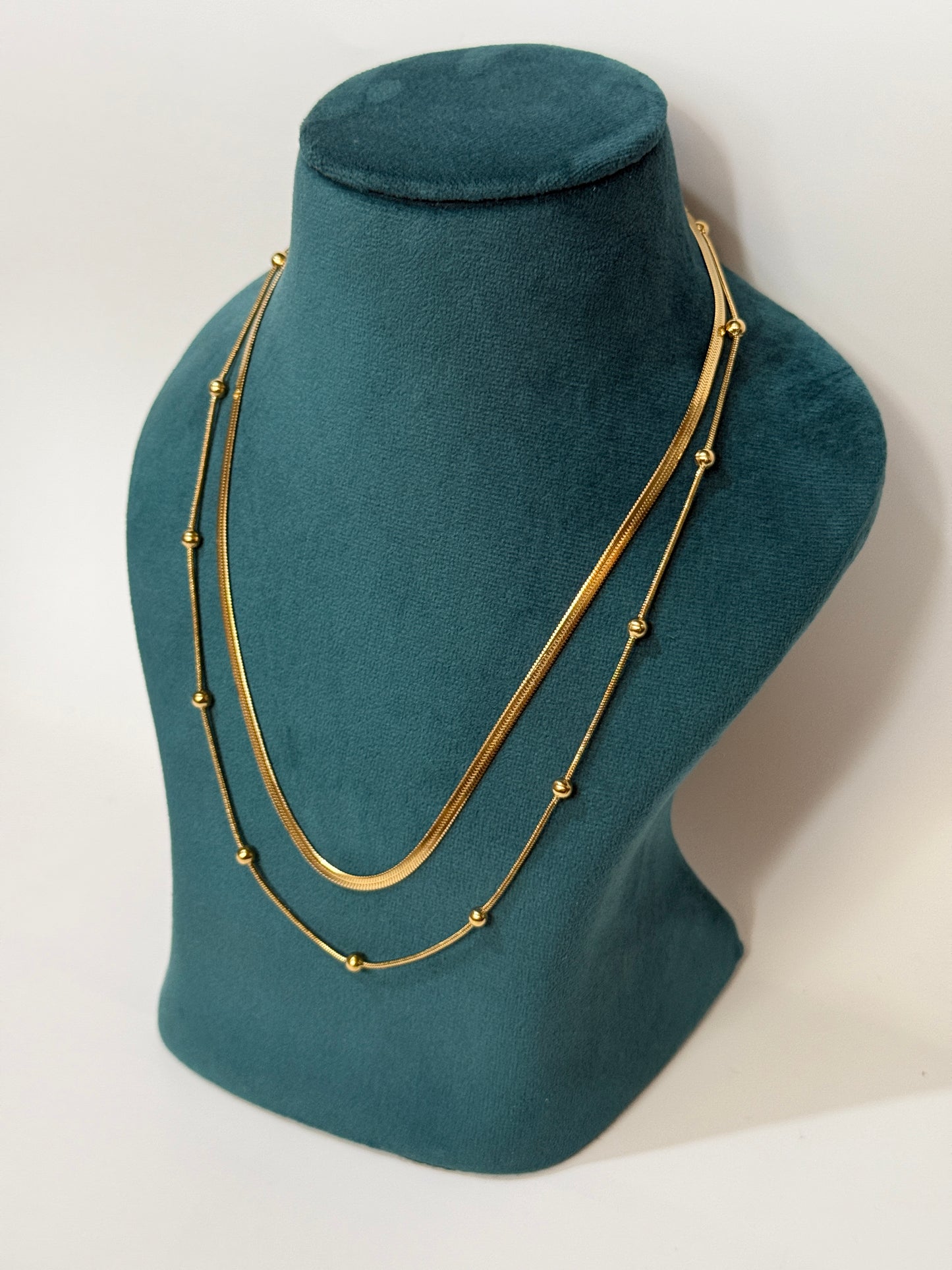 The Sienna Herringbone Layered Necklace