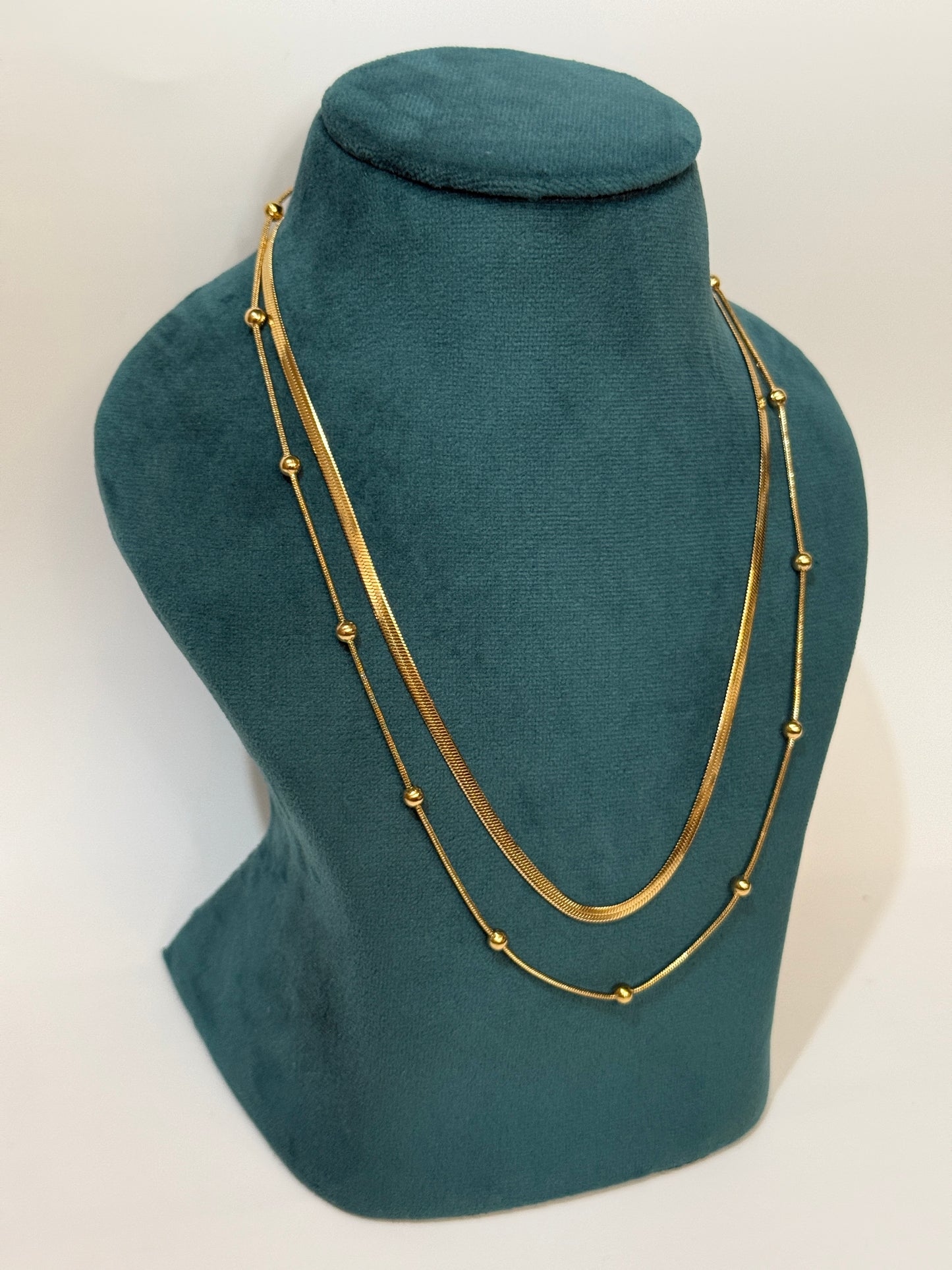 The Sienna Herringbone Layered Necklace