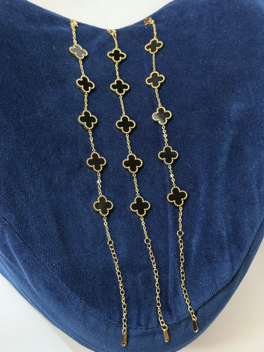 The Fortuna Onyx Clover Bracelet