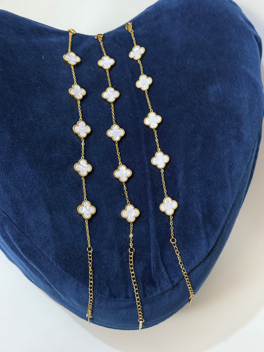 The Fortuna Mother-of-Pearl Clover Bracelet