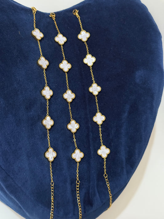 The Fortuna Mother-of-Pearl Clover Bracelet