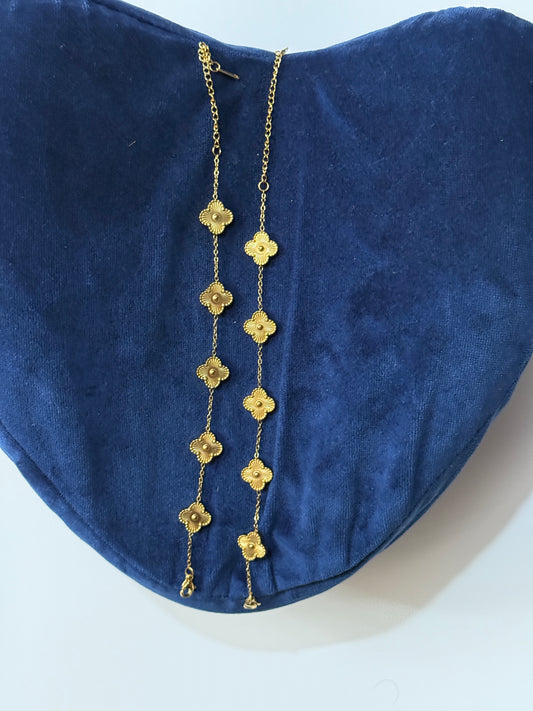 The Fortuna Gilded Clover Bracelet