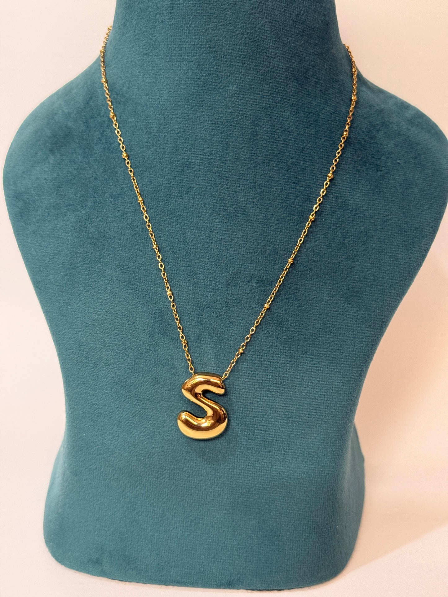 The Aurelia Puffed S Initial Necklace