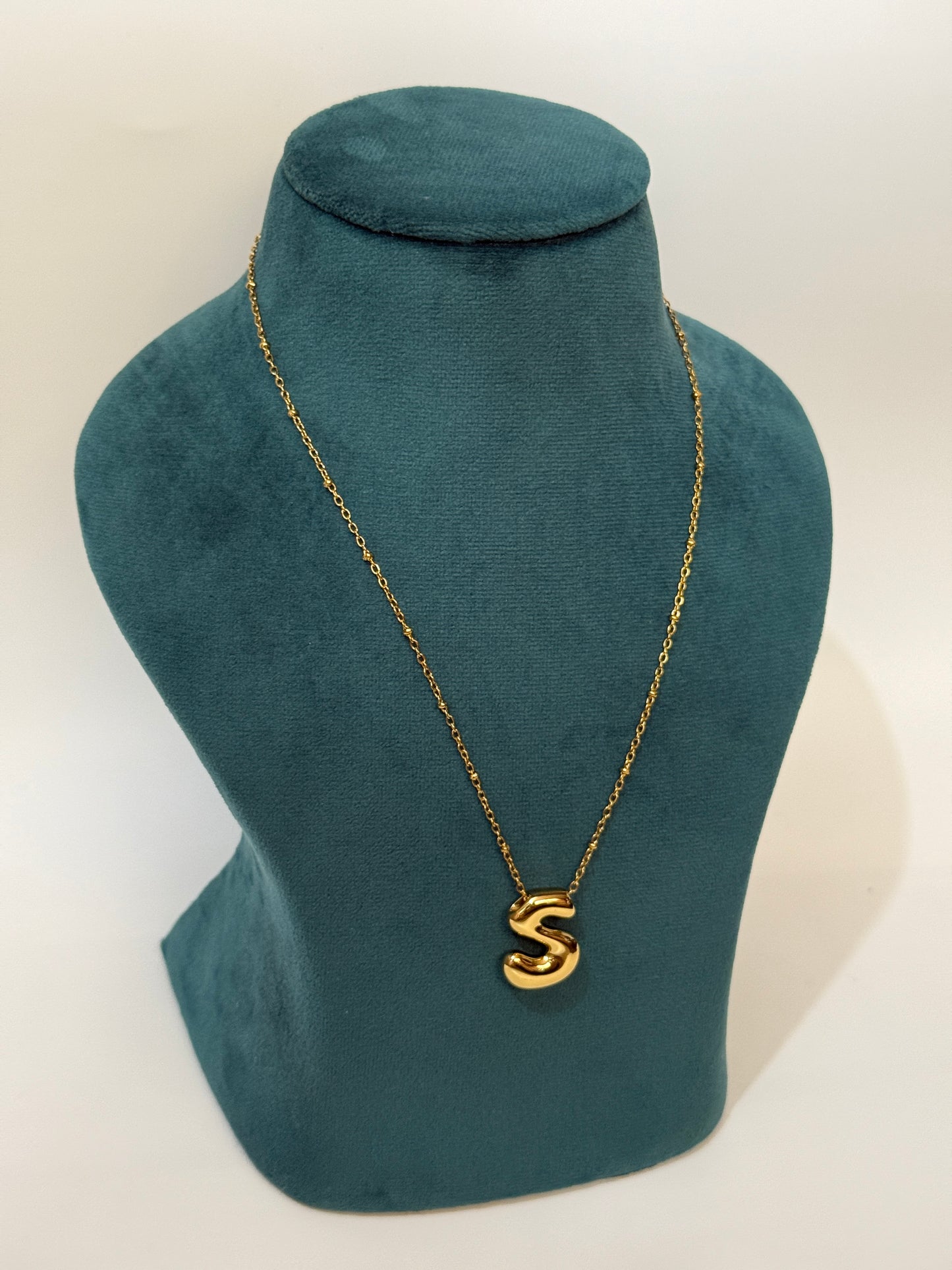 The Aurelia Puffed S Initial Necklace