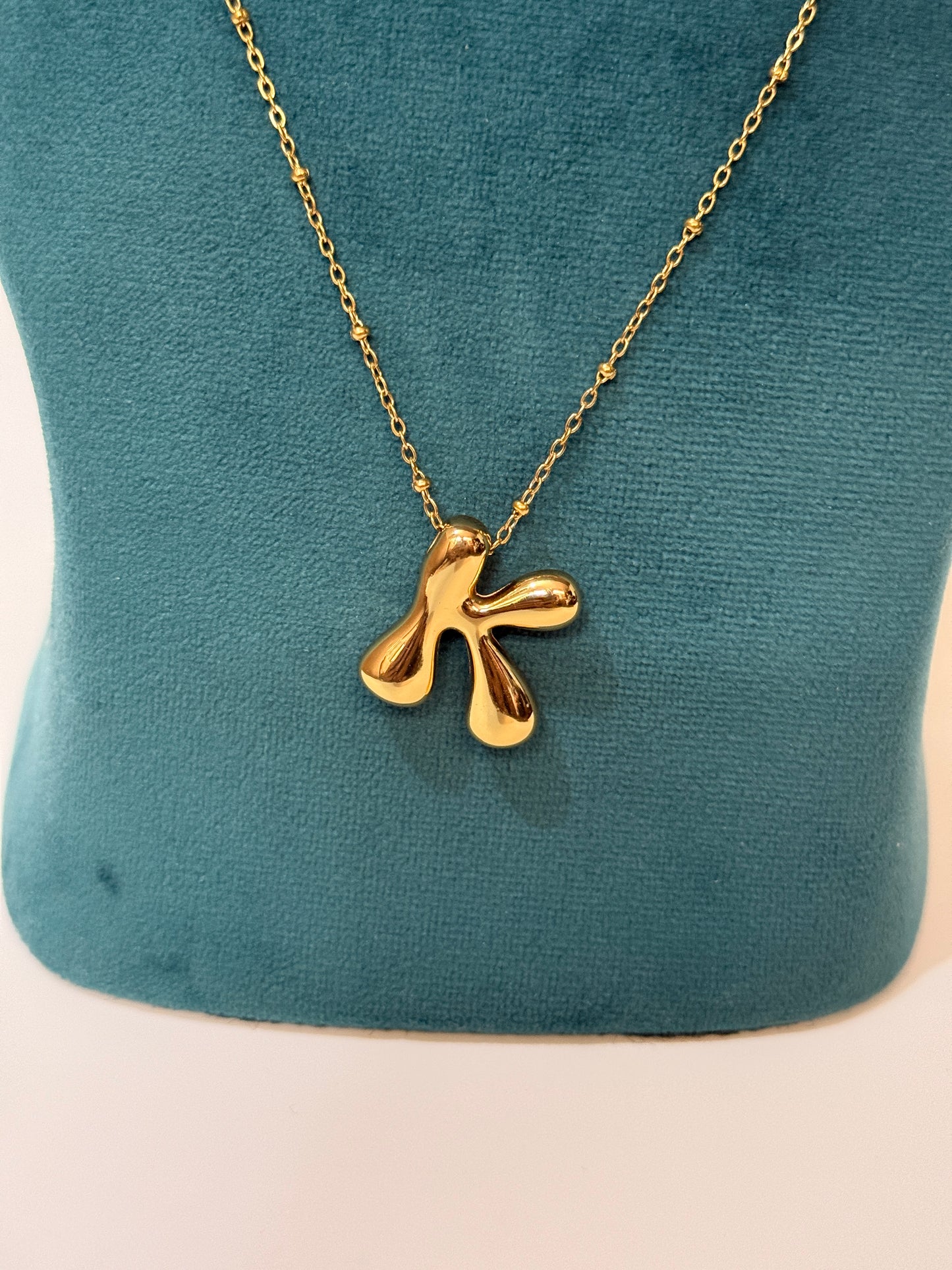 The Molten Script K Initial Necklace