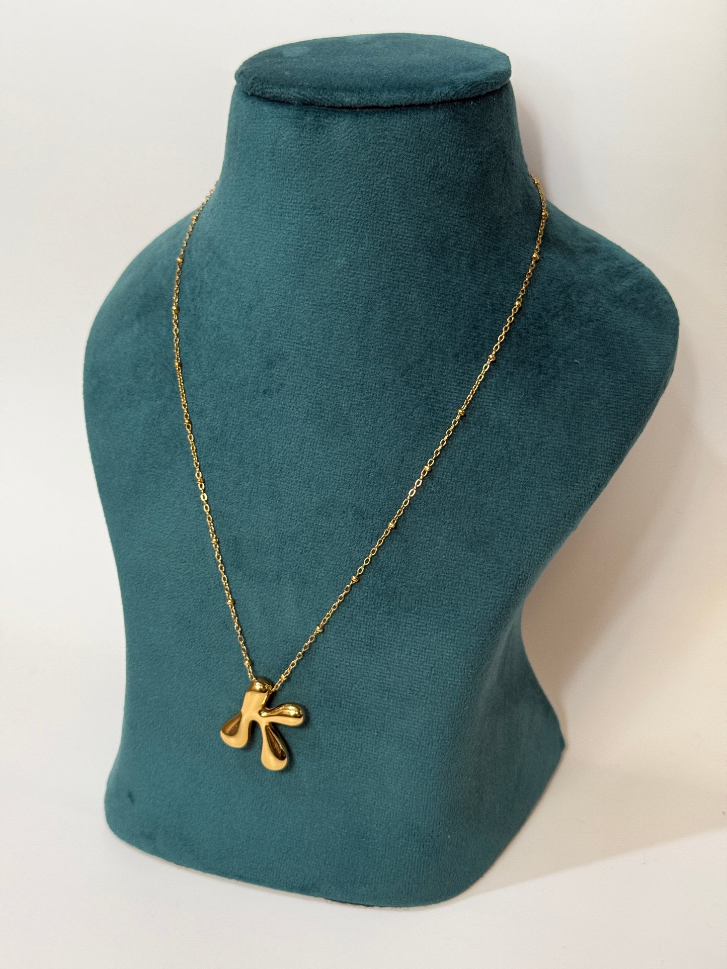 The Molten Script K Initial Necklace
