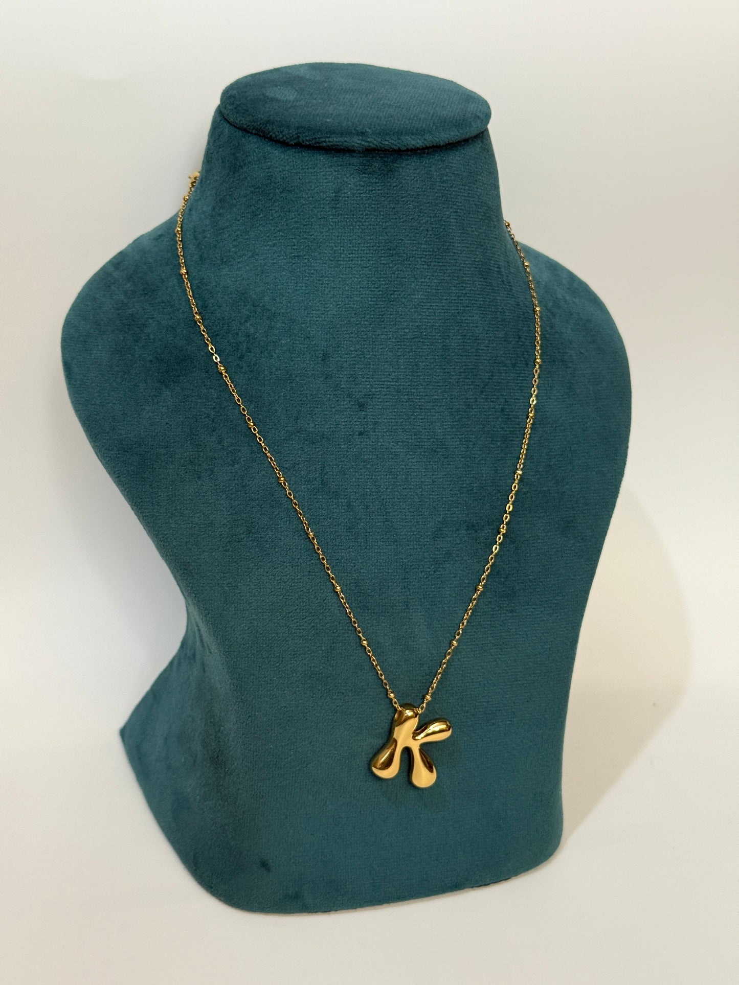 The Molten Script K Initial Necklace