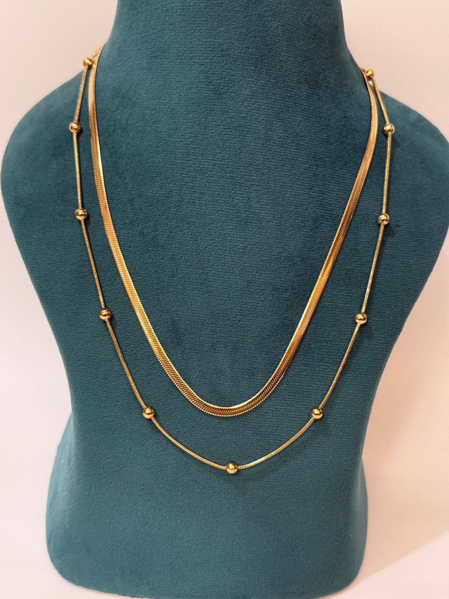 The Sienna Herringbone Layered Necklace
